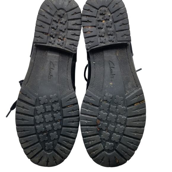 Clarks Faralyn Alpha Black Leather & Suede 10 Eye Lace Up Hiking Boots Size 7 - Picture 10 of 12